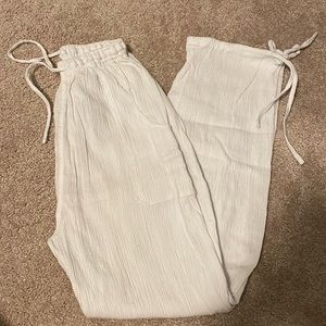 White flowy pants